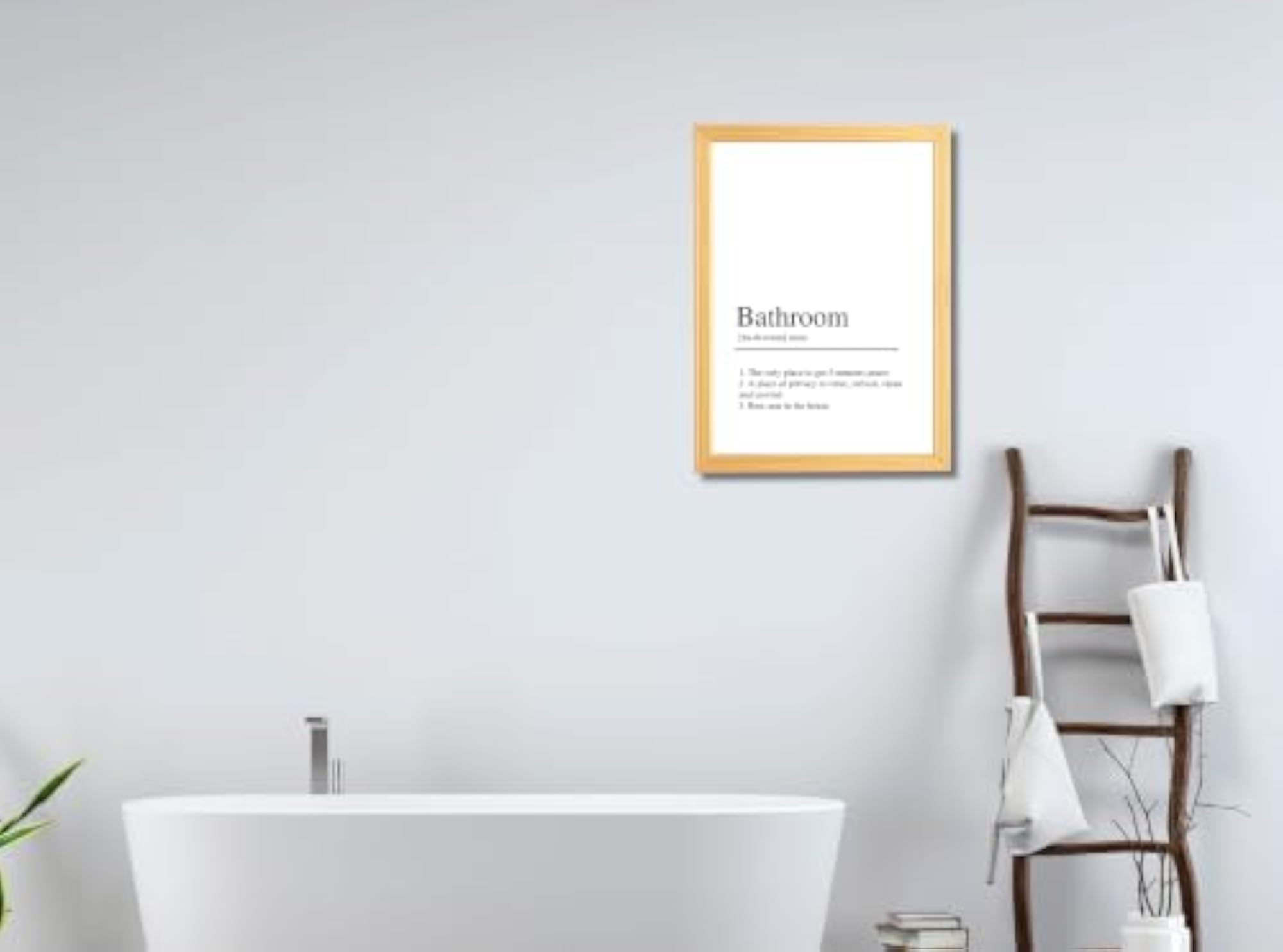 Funny Bathroom Wall Art Frame, Humorous Typography